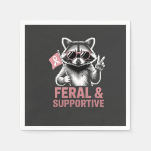 Feral and Supportive Breast cancer awareness   Napkins