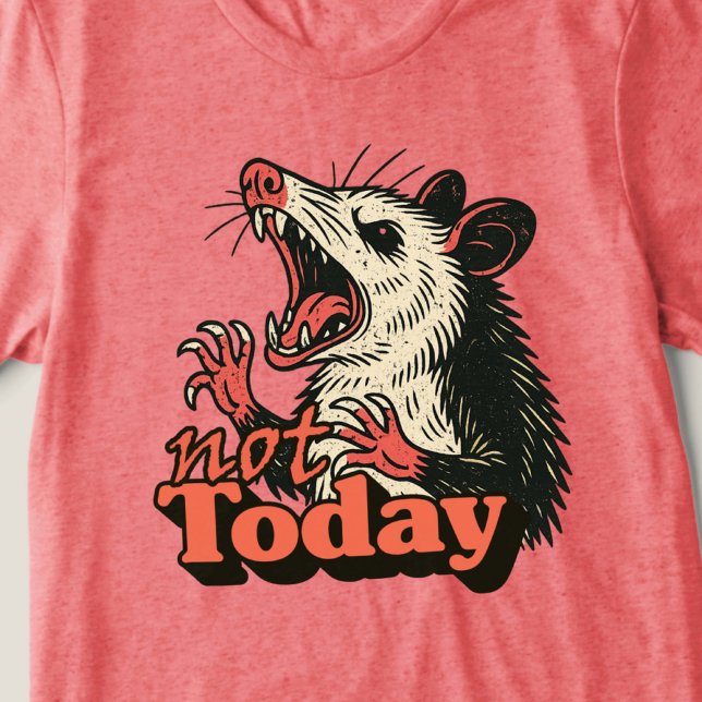 Feral Angry Possum Not Today Typography Tri-Blend Shirt (Make a fierce statement with this feral possum design
)