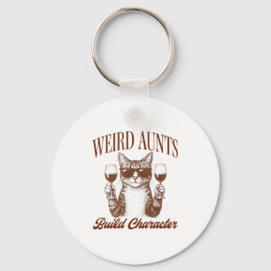 Feral Aunt Cat Lover Cat Auntie Weird Aunts Build  Keychain