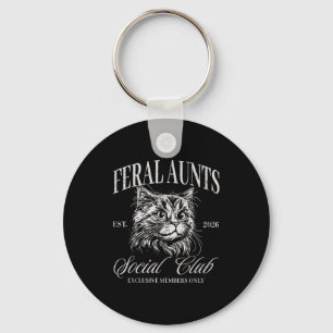 Feral Aunt Social Club Cat Keychain