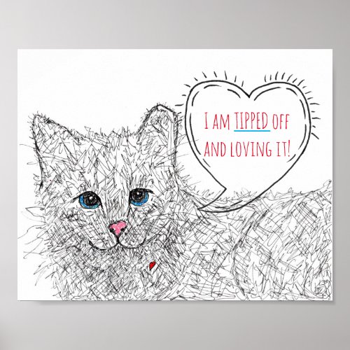 Feral Cat Illustration with Tipped Ear Poster