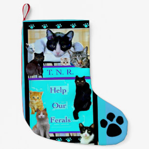 Feral Cat - TNR- Art - Personalize Small Christmas Stocking