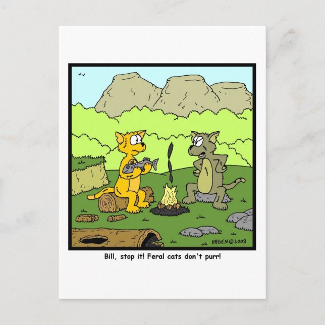 Feral Cats don't purr! Postcard (Front)