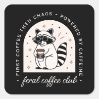 Feral coffee club funny raccoon lovers girls squad