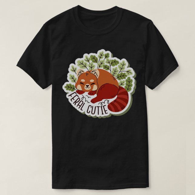 Feral Cutie Red Panda T-Shirt (Design Front)