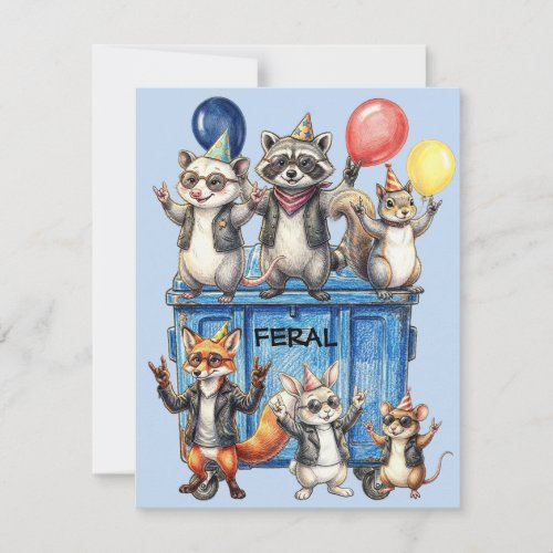 Feral For Life Birthday Digital Download Invitation