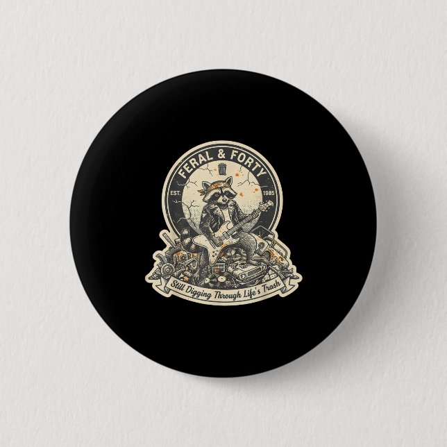Feral Forty Raccoon Funny 40th Birthday Outfits Wo Button (Front)