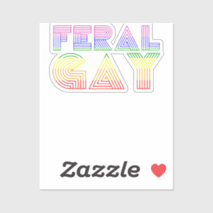 Feral Gay LGBT Gay Bi Pan Trans Pride Meme Rainbow Sticker
