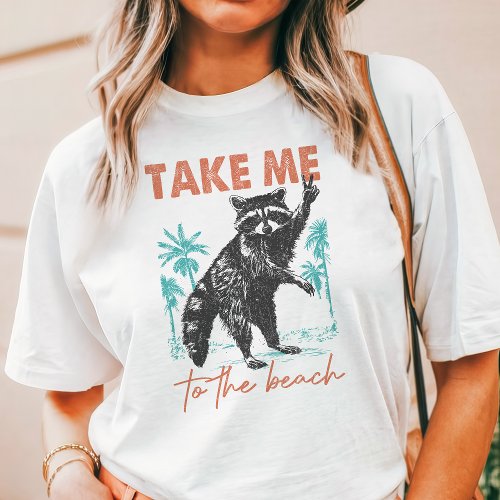 Feral Girl Summer Beach Raccoon  Tri_Blend Shirt