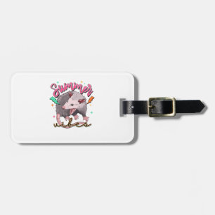 Feral Girl Summer Funny Opossum Luggage Tag