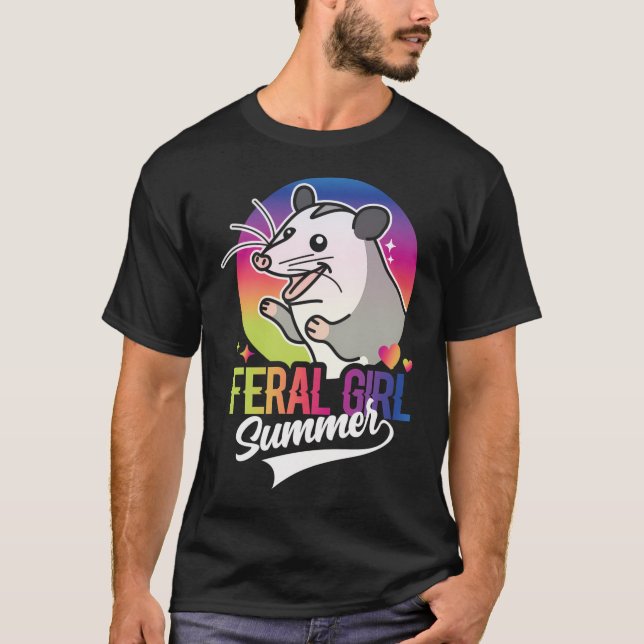 Feral Girl Summer Opossum  T-Shirt (Front)