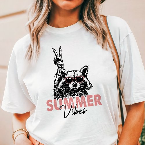 Feral Girl Summer Vibes Raccoon Tri-Blend Shirt