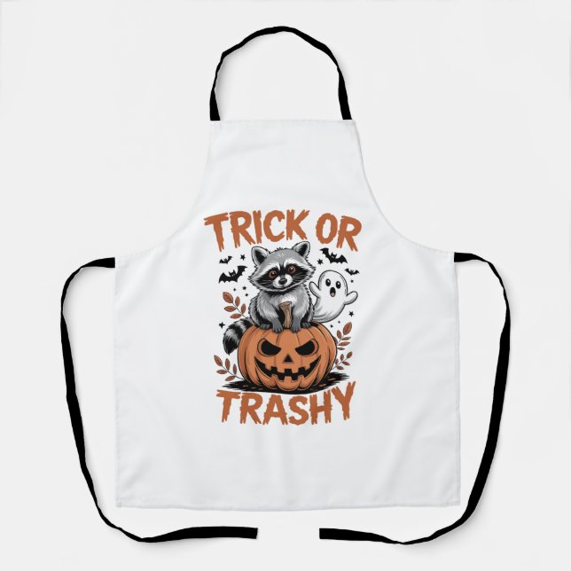 Feral Halloween Trick or Trashy Apron (Front)