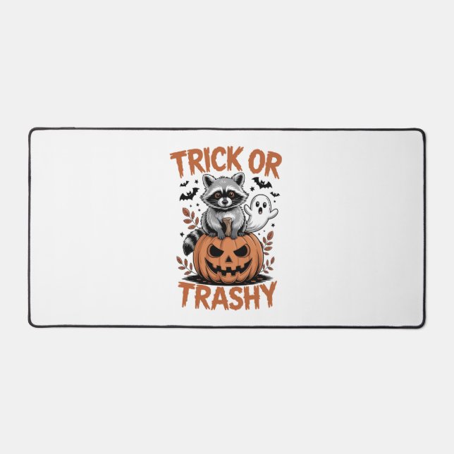 Feral Halloween Trick or Trashy Desk Mat (Front)