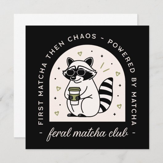 Feral matcha club funny raccoon lovers sarcastic (Front/Back)