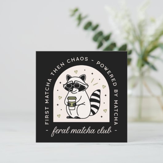 Feral matcha club funny raccoon lovers sarcastic (Standing Front)
