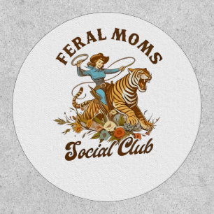 Feral Mom Social Club Funny Retro Boho Cowgirl  Patch
