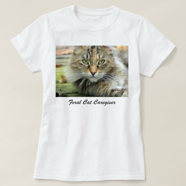 Feral Tabby Cat Caregiver T-Shrit T-Shirt (Design Front)