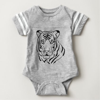 Feral Tiger Drawing Baby Bodysuit