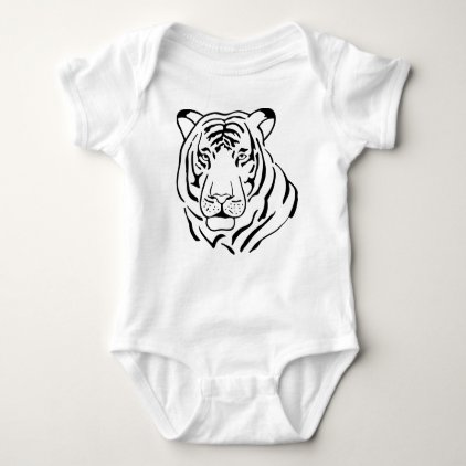 Feral Tiger Drawing Baby Bodysuit