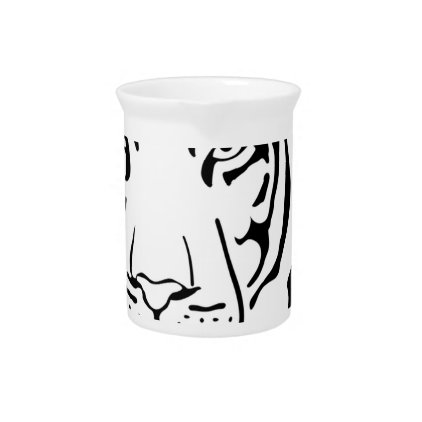 Feral Tiger Drawing Beverage Pitcher