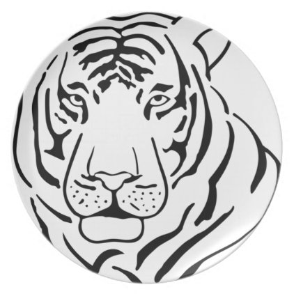 Feral Tiger Drawing Dinner Plate