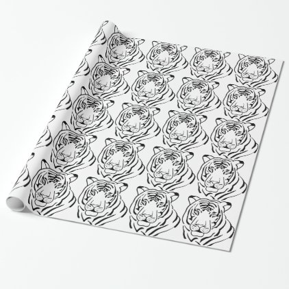 Feral Tiger Drawing Wrapping Paper