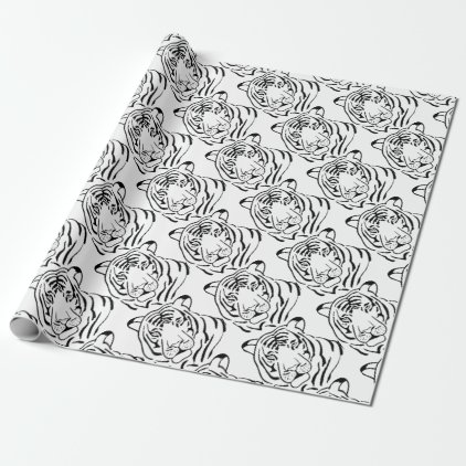 Feral Tiger Drawing Wrapping Paper