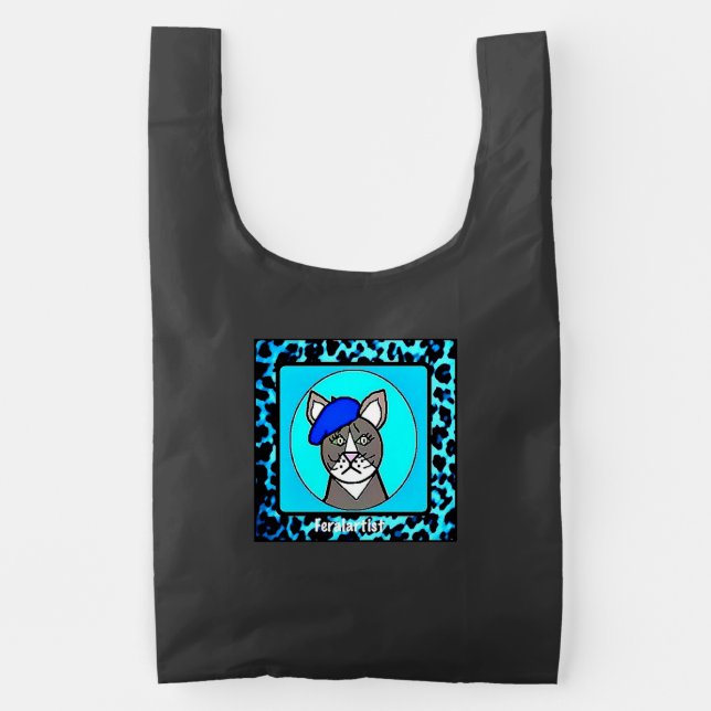 Feralartist Portrait on Reuseable Baggu Reusable Bag (Front)