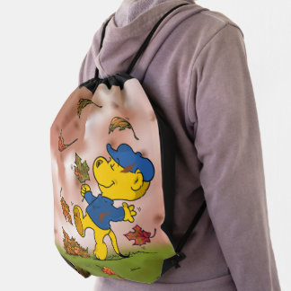Ferald Amongst The Autumn Leaves Drawstring Bag
