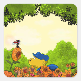Ferald and Mizz Ladybug Square Sticker