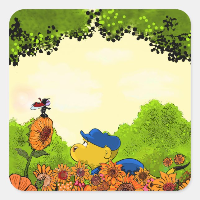 Ferald and Mizz Ladybug  Square Sticker (Front)