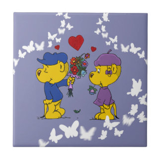 Ferald and Sahsha Ferret Ceramic Tile