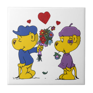 Ferald and Sahsha Ferret Ceramic Tile
