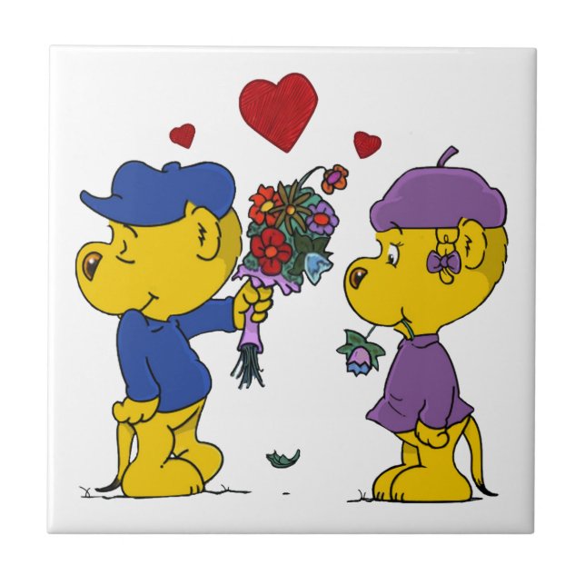 Ferald and Sahsha Ferret Ceramic Tile (Front)