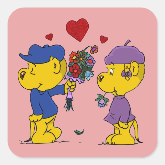 Ferald and Sahsha Ferret  Square Sticker (Front)