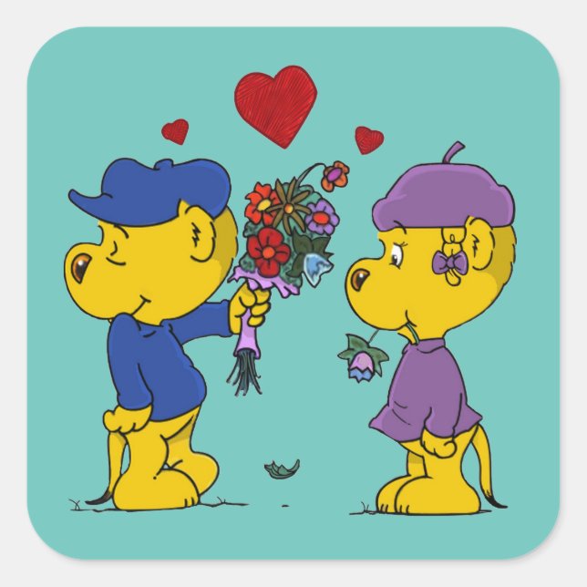Ferald and Sahsha Ferret  Square Sticker (Front)