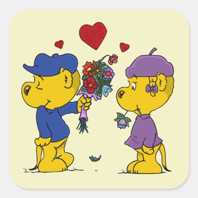 Ferald and Sahsha Ferret  Square Sticker (Front)