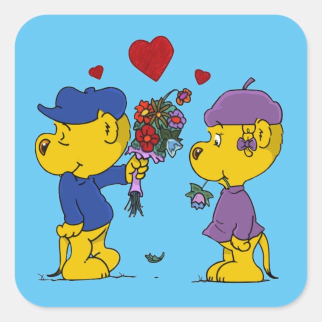 Ferald and Sahsha Ferret  Square Sticker (Front)