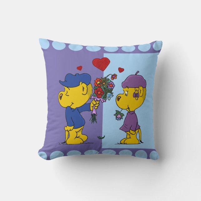 Ferald and Sahsha Ferret Throw Pillow (Front)