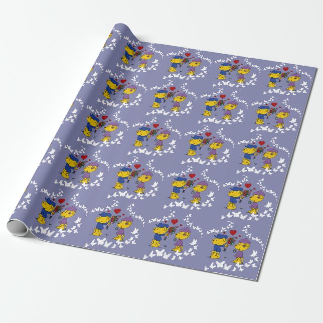 Ferald and Sahsha Ferret Wrapping Paper (Unrolled)
