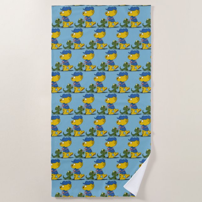 Ferald and The Baby Lizard  Beach Towel (Front)