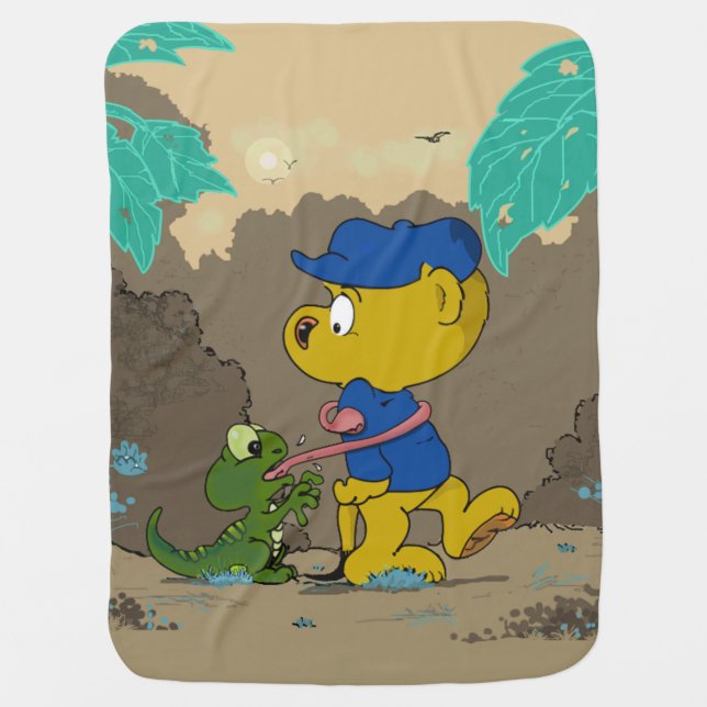 Ferald  and The Baby Lizard  Blanket (Front)