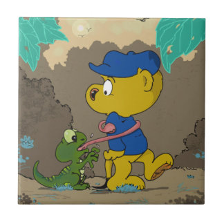 Ferald and the Baby Lizard Ceramic Tile