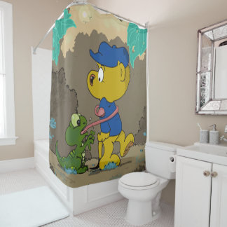 Ferald and the Baby Lizard Shower Curtain