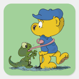 Ferald and The Baby Lizard Square Sticker