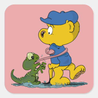 Ferald and The Baby Lizard  Square Sticker