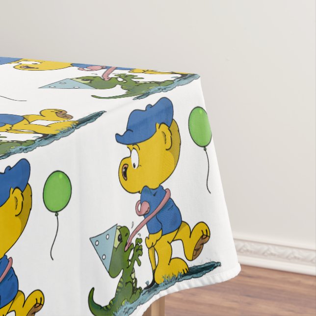 Ferald and the Baby Lizard Tablecloth (In Situ)