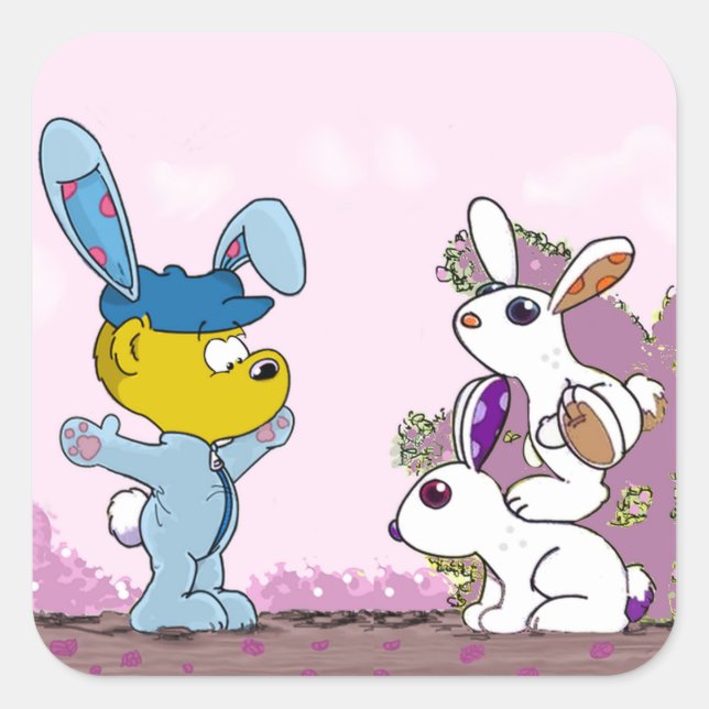 Ferald and The Bunnies Square Sticker (Front)