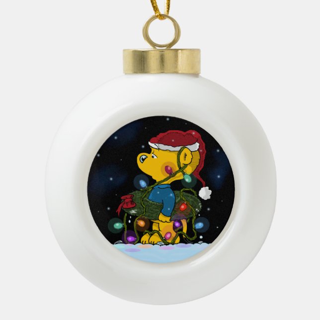 Ferald  ceramic ball christmas ornament (Front)